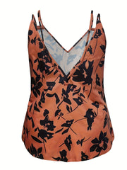  Boho Tank Top Allover Floral Print Halter Tank Top