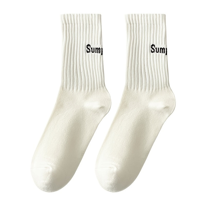 4 Pairs Letter Print Socks Women's Stockings & Hosiery