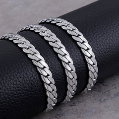 Classic Men's Whip Necklace 5mm Wide Golden Plated Silver for Birthday Party