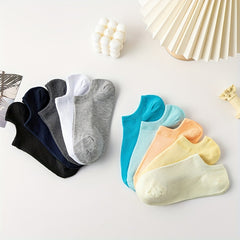 10 Pairs Women's Low Cut Ankle Socks Soft & Lightweight Solid Socks