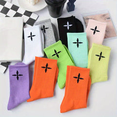 10 Pairs Cross Pattern Socks for Women