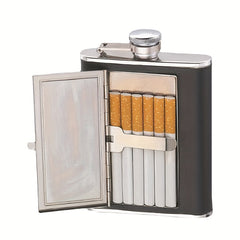 Stainless Steel 6oz Novelty Wine Jug & Cigarette Box Combo
