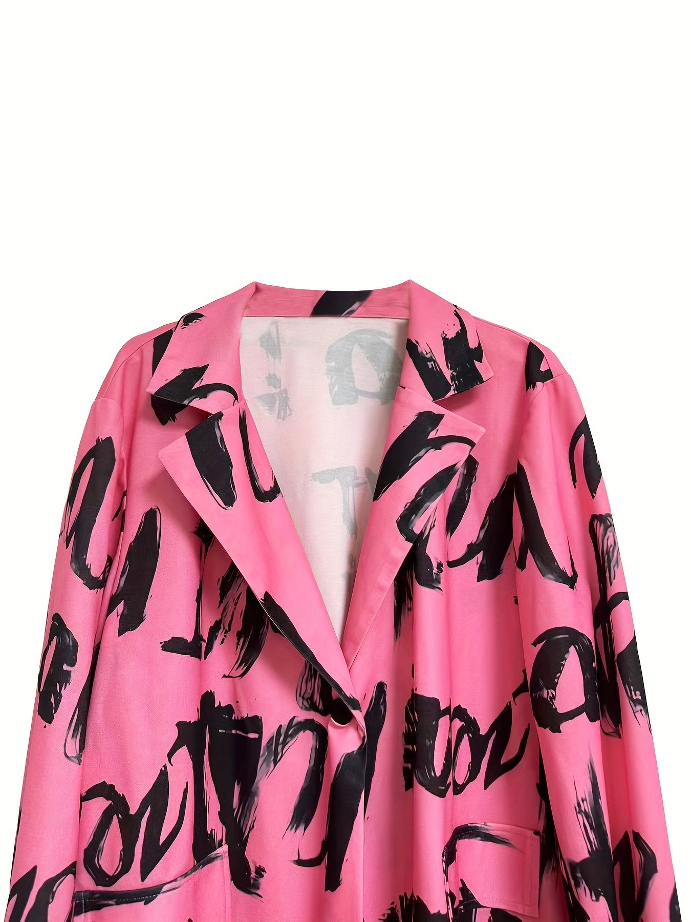  Graffiti Print Stretch Blazer