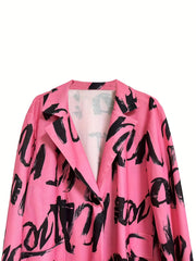  Graffiti Print Stretch Blazer