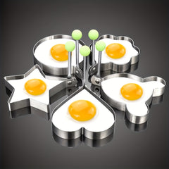 5pcs Stainless Steel Heart-shaped Egg Maker Fried Egg Mold