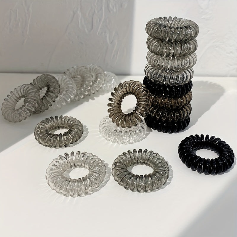 18pcs Small Spiral Hair Tie Elastic No Crease Hair Rope Ponytail Holder