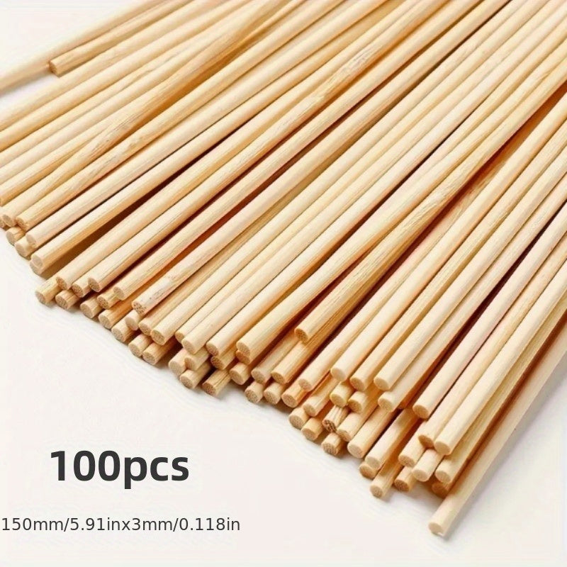 100pcs Wooden Stick 100mm 3mm Solid Wood Birch Ice Cream Stick