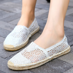 Floral Lace Espadrille Flat Shoes Women's Footwear