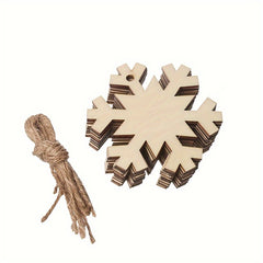 10pcs Natural Wood Small Pendants DIY Crafts Wood Chips Home Christmas Ornaments