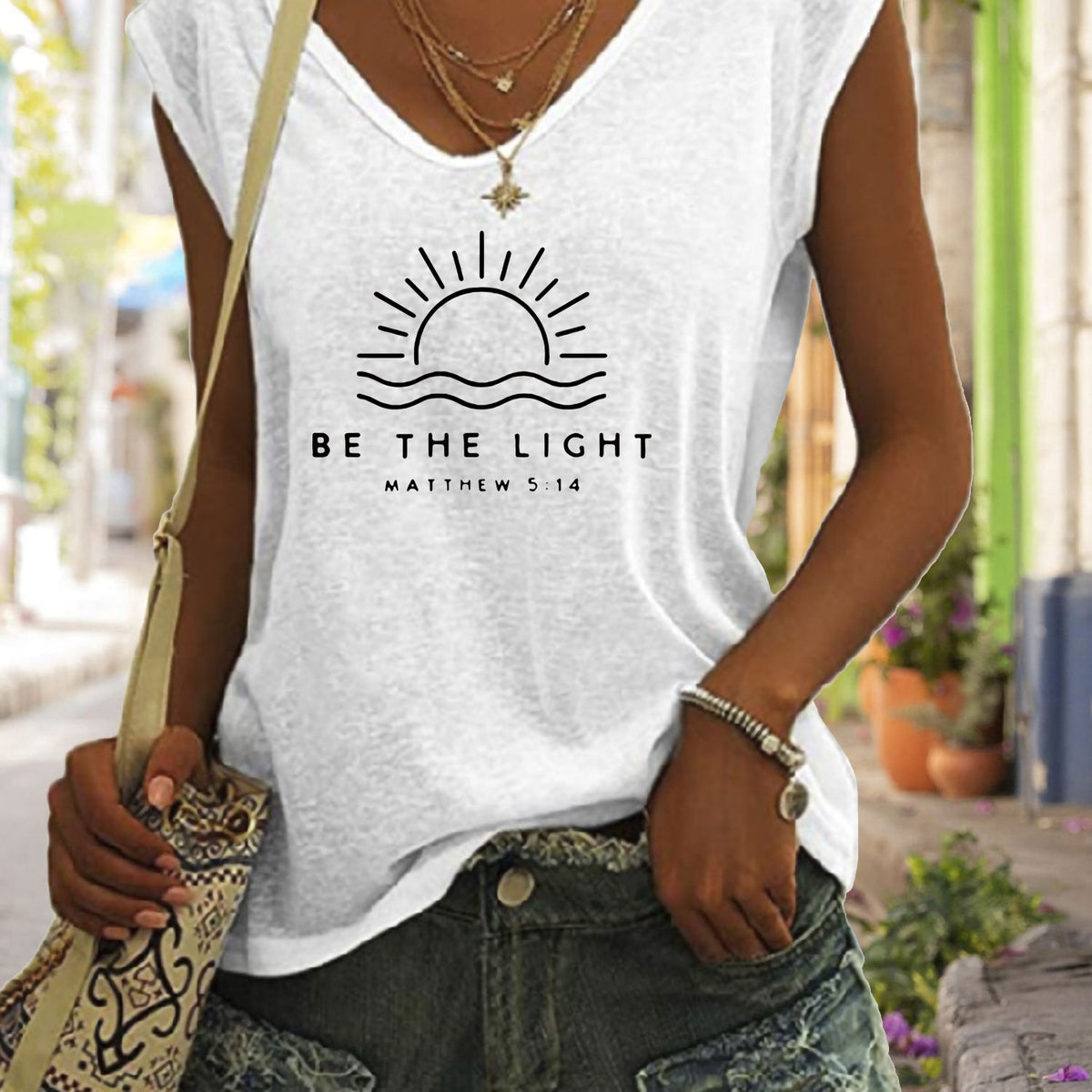 Christian Tank Top Sleeveless Casual Top For Summer & Spring Women's Clothing
