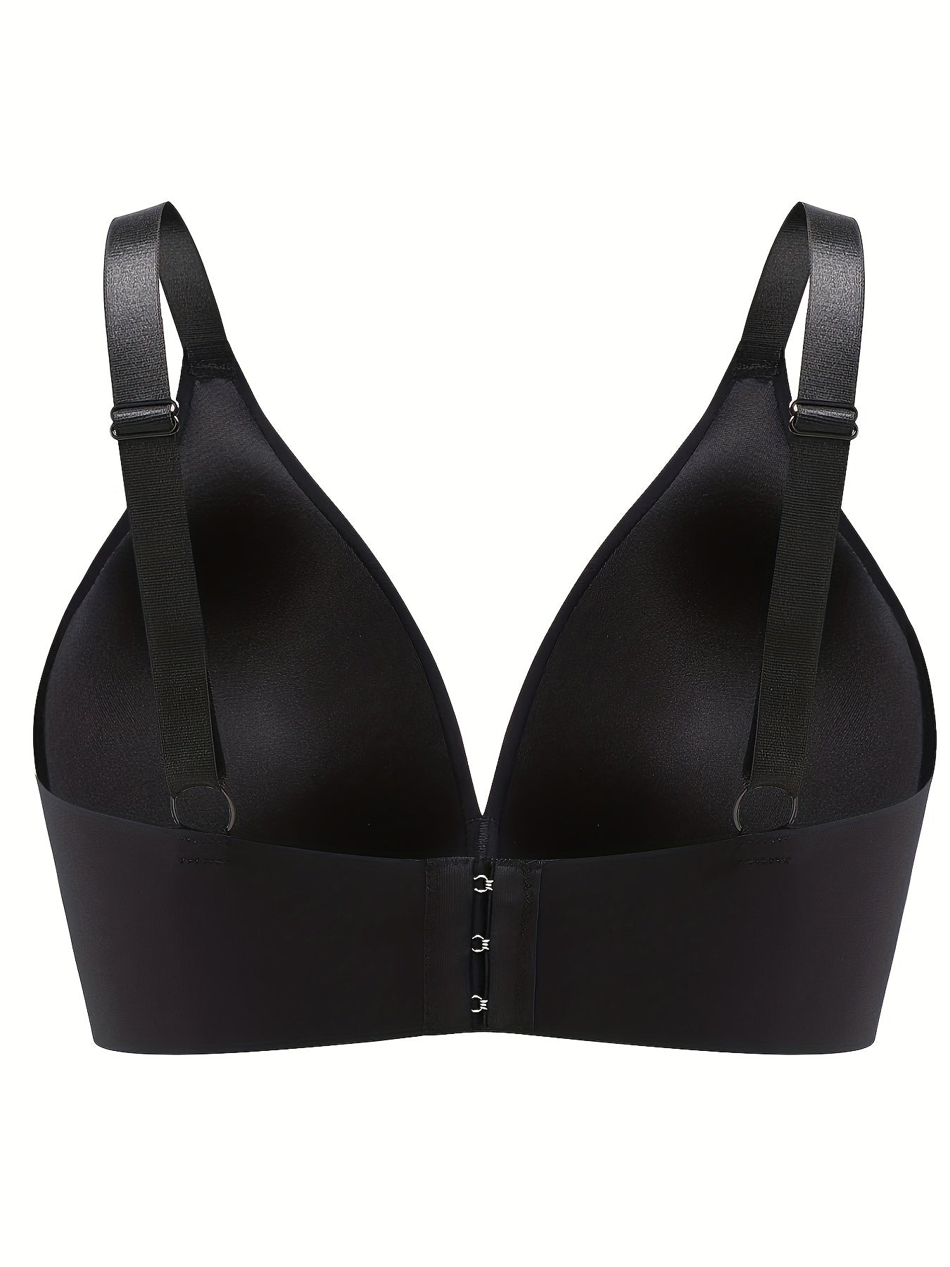 Plus Size Solid Wireless Push Up Soft Comfort Bra
