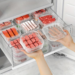Fridge Storage Containers - Food Keeper Tray Case - Set of 4