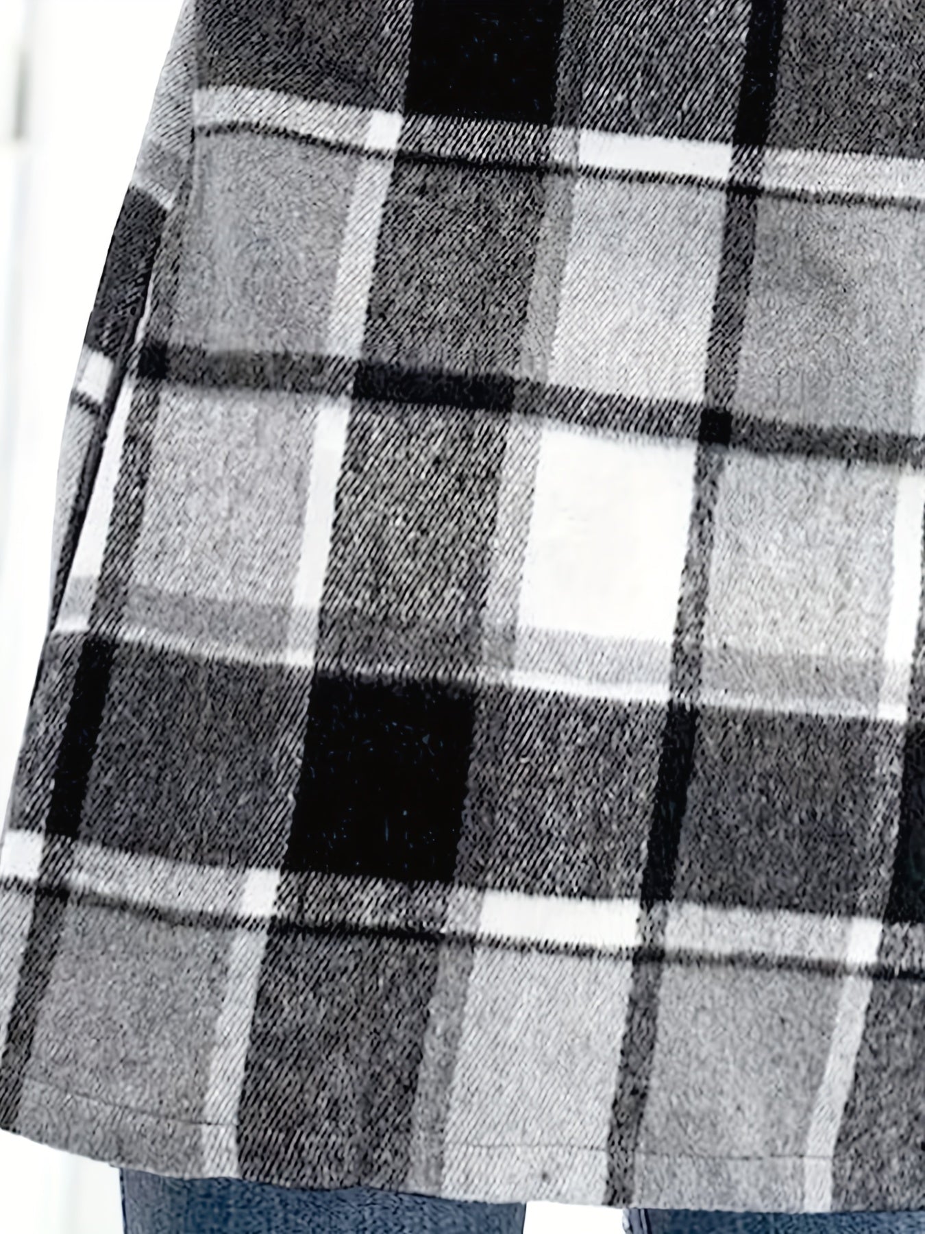  Plaid Button Up Long Sleeve Shacket