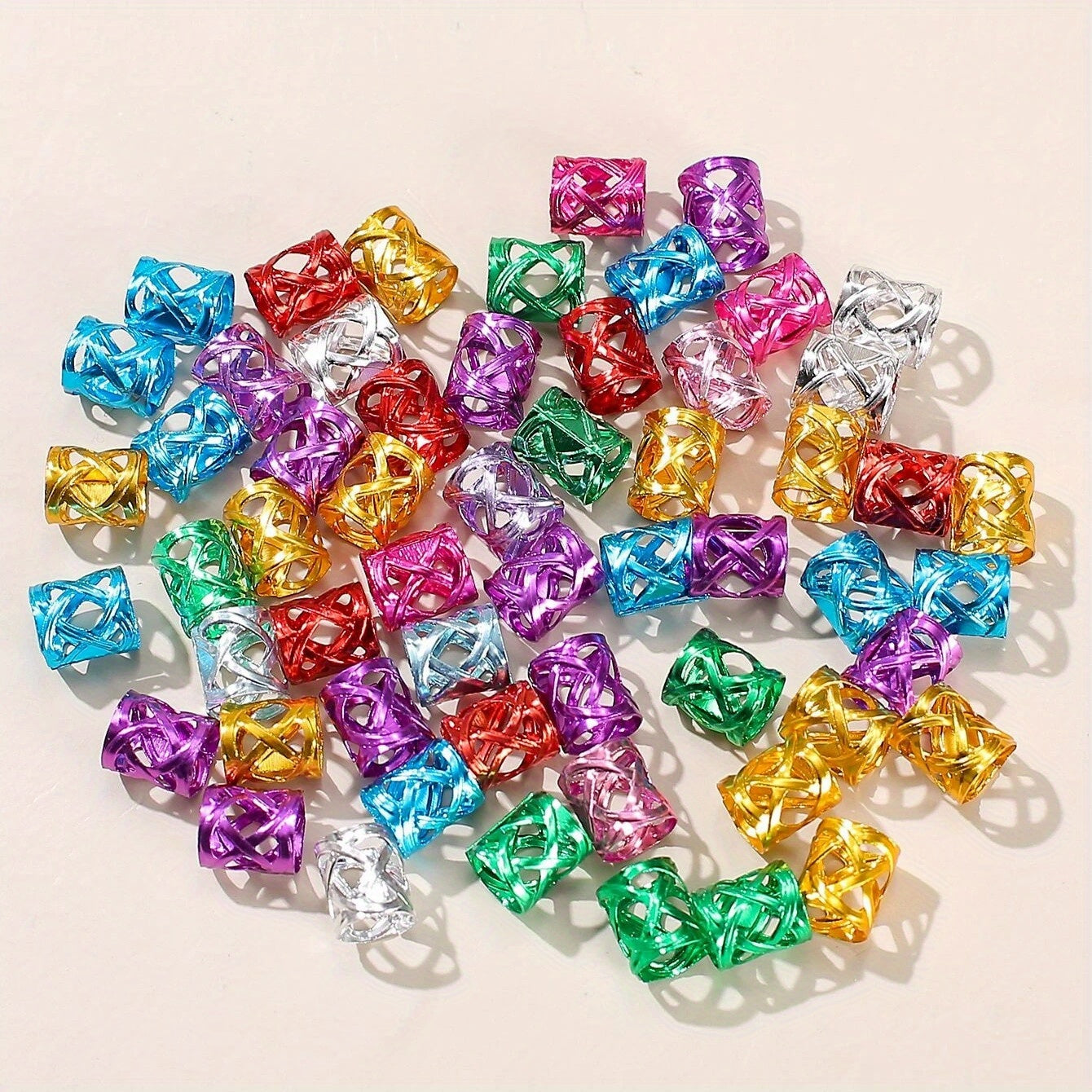 60pcs Colorful Hollowed Hair Tie High Elasticity Rubber Band for Girls and Women