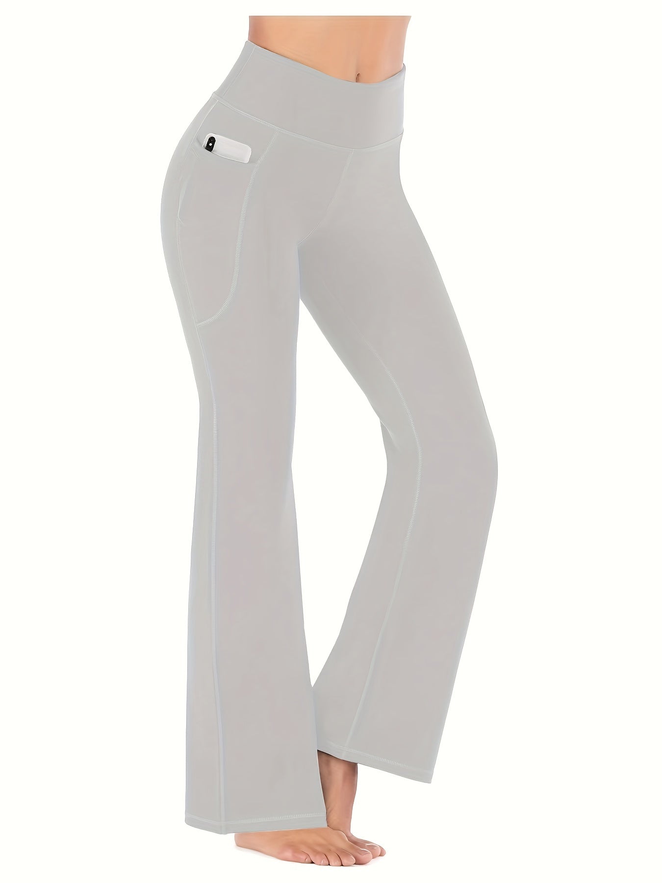 Women's Flare Leggings With Pockets Bootcut Yoga Pants High Waist Tummy Control