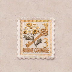 3pcs Retro Stamp Embroidery Self-adhesive Patch Clothing DIY Sticker