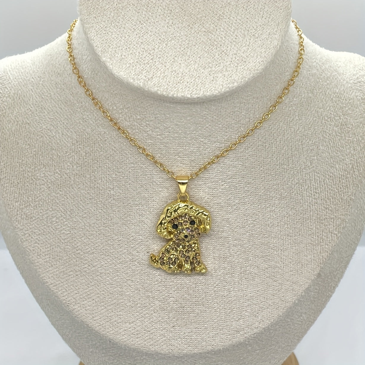 Poodle Sparkling Rhinestone Pet Pendant Necklace Dog Animal Jewelry