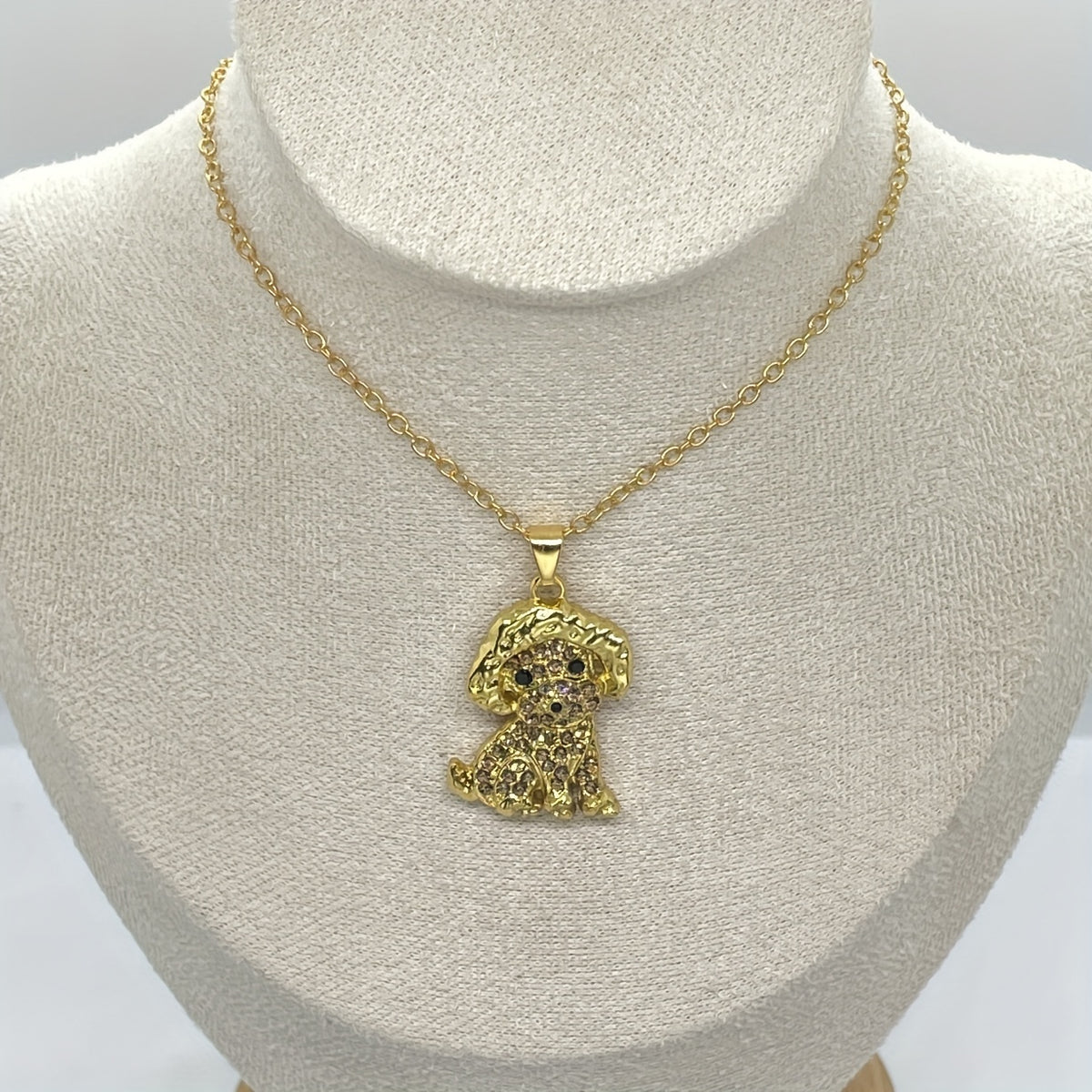 Poodle Sparkling Rhinestone Pet Pendant Necklace Dog Animal Jewelry