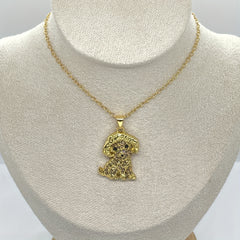 Poodle Sparkling Rhinestone Pet Pendant Necklace Dog Animal Jewelry