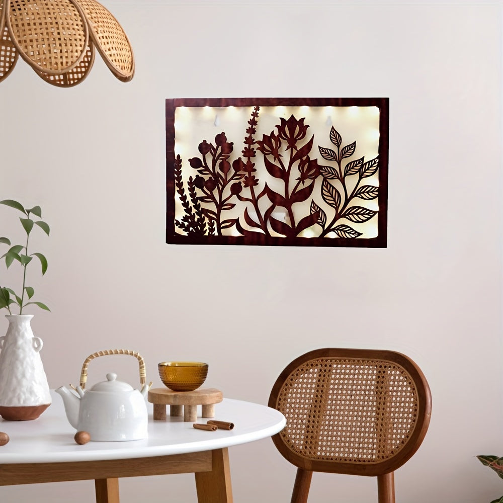LED Lights Wooden Flower Series Wall Decoration Pendant