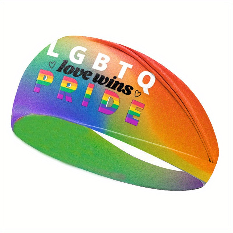Rainbow Elastic Sports Headband for Women