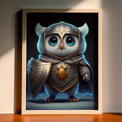 Modern Baby Owl Warrior Wall Sticker for Kids Room Decor