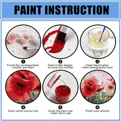 Flower And Cow Painting By Numbers Acrylic Kit