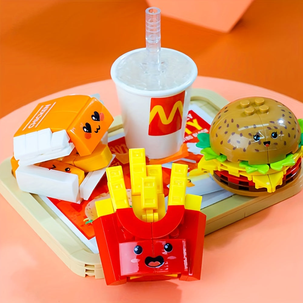 261pcs Building Blocks Hamburger Package DIY Fast Food Model Gift