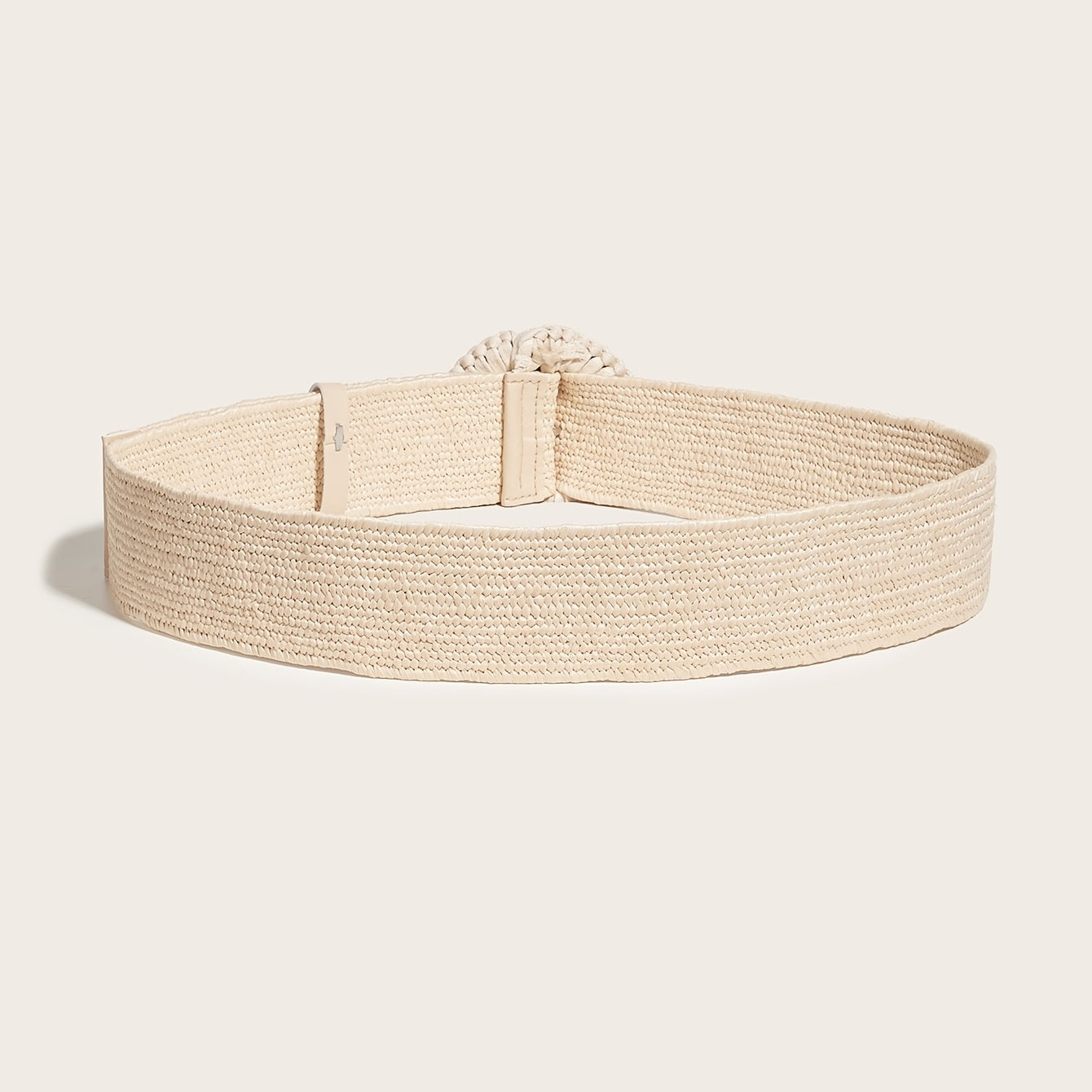 Boho Style Straw Belt Handwoven Buckle PP Grass Belt Stretch Skinny Belt