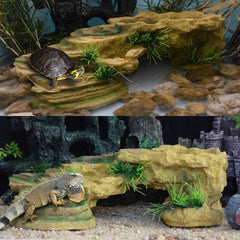 Turtle Basking Platform with Resin Dock & Hiding Cave