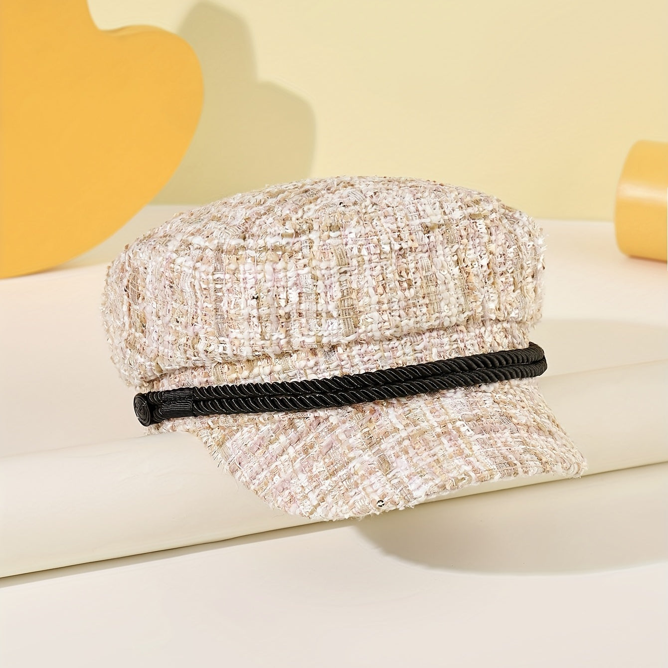 Vintage Chunky Beret Plaid Painter Hat British Style Warm Newsboy Hat