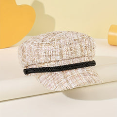 Vintage Chunky Beret Plaid Painter Hat British Style Warm Newsboy Hat