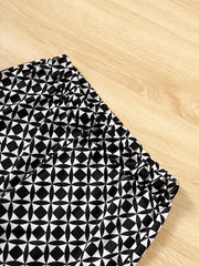 Girls 2 Pack Long Sleeve Top & Geometric Flare Pants