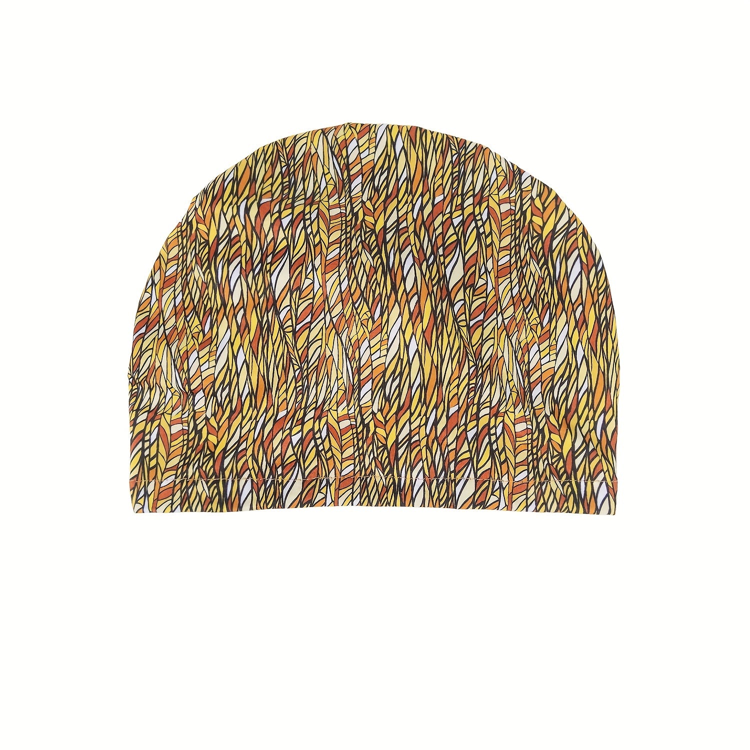 Yellow Striped Print Turban Vintage Beanie Head Wrap