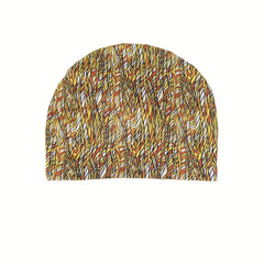 Yellow Striped Print Turban Vintage Beanie Head Wrap