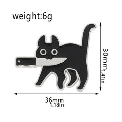 Cat Cartoon Enamel Pins for Backpacks Lapel Funny Brooch Gift