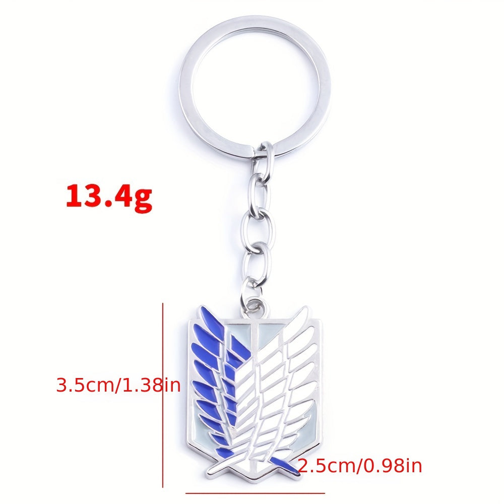 Anime Cartoon Wings Pattern Necklace Keychain Alloy Jewelry