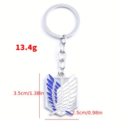 Anime Cartoon Wings Pattern Necklace Keychain Alloy Jewelry