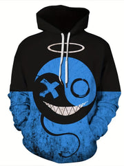Men's Graffiti Face Hoodie Active 3D Print Sweatshirt