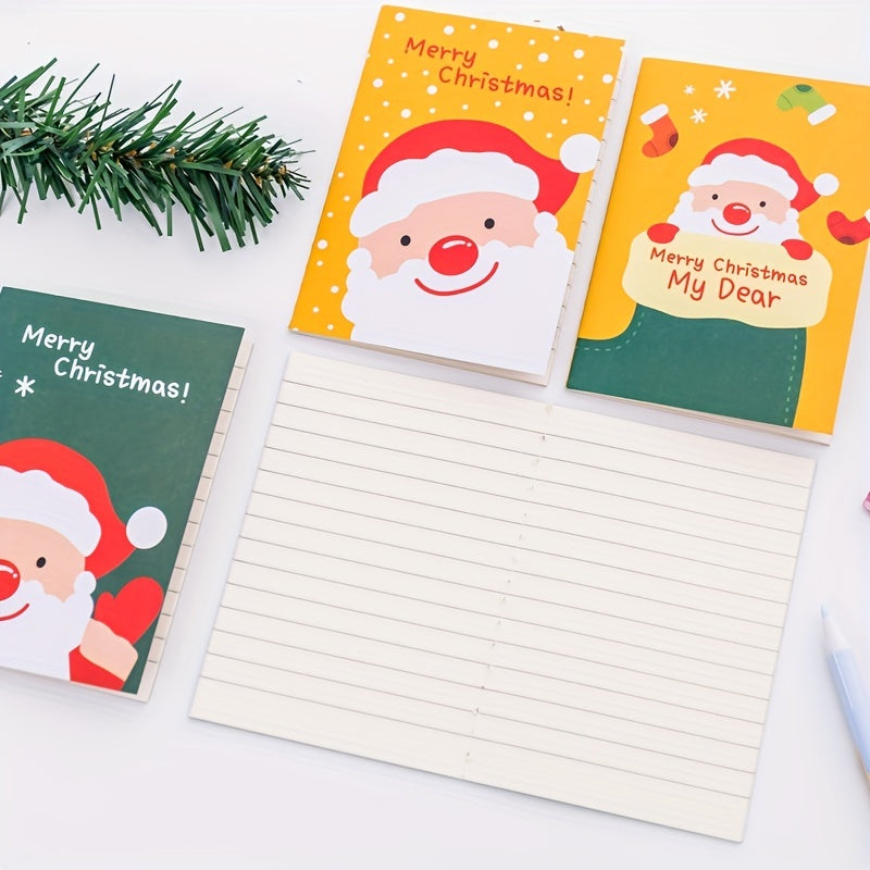 4pcs Cartoon Christmas Series Notebook Mini Pocket Small Book