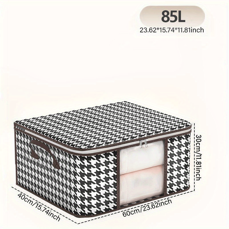 Houndstooth Quilt Storage Bag Handheld Lightweight Clothes Quilt Bag