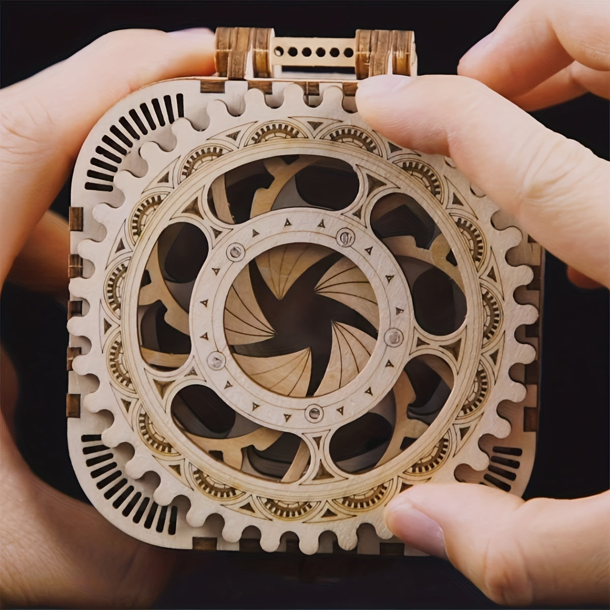 Wooden Puzzle Mechanical Treasure Box Model DIY Brain Teaser Project