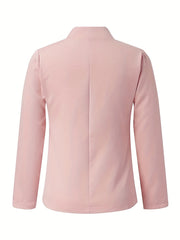 Solid Open Front Jacket for Women's Business Attire