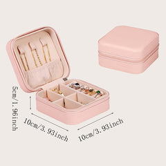 Mini Jewelry Box Organizer Square Display Box Earring Ring Necklace Case
