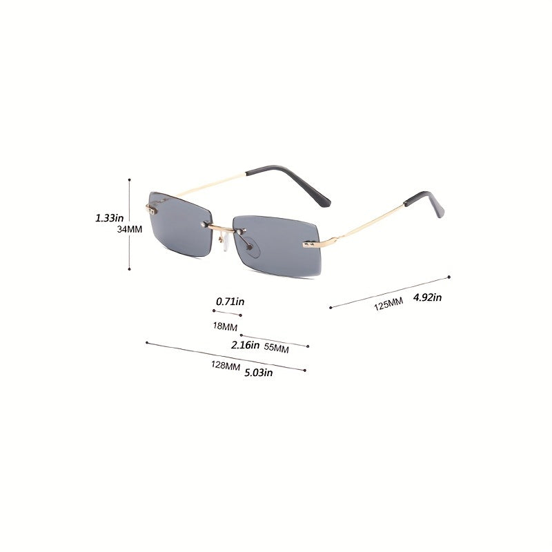 Rimless Sunglasses Casual Lightweight Metal Glasses UV400