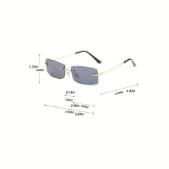 Rimless Sunglasses Casual Lightweight Metal Glasses UV400
