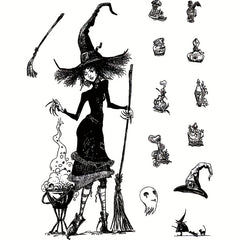 Halloween Witch Stamp for Scrapbooking Paper Craft Album Card