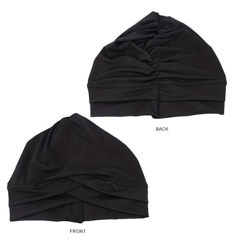 Solid Cross Turban Solid Inner Cap Under Scarf Casual Elastic Head Wrap