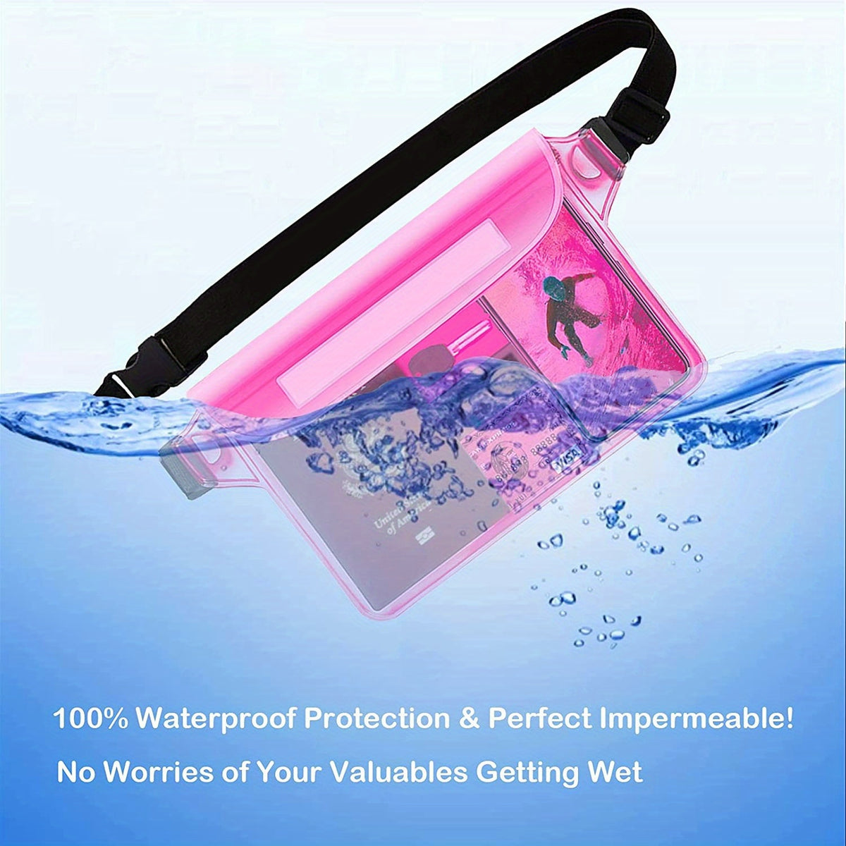 Waterproof Waist Pouch with Waist Strap for Outdoor Activities