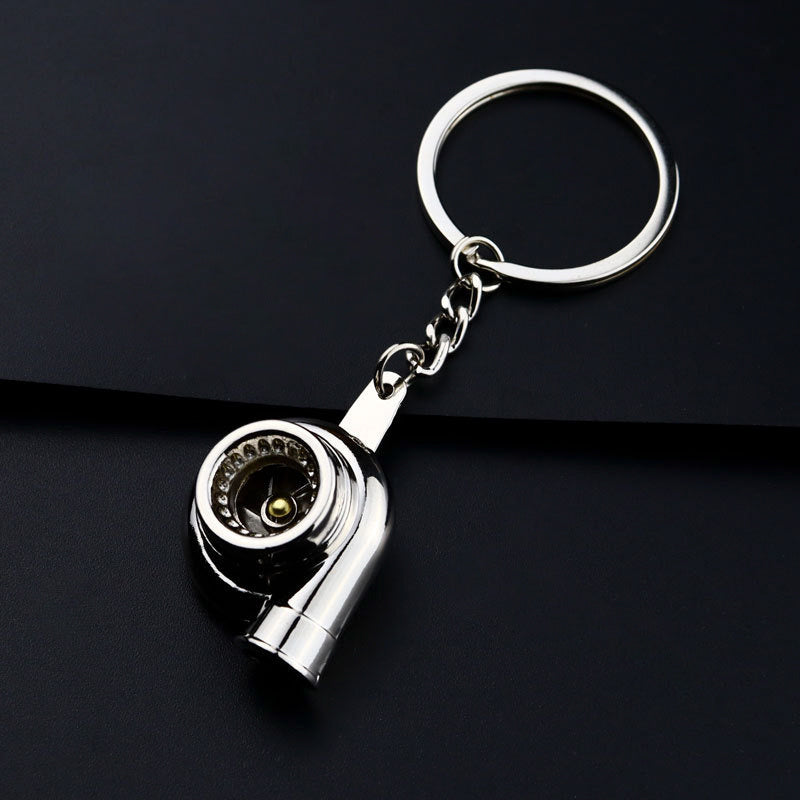 Spinning Turbo Wheel Rim Tyre Keyring Holder Keychain